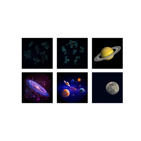 Kidywolf Projektor Ścienny Galaxy Kidystar – projektor 360°, muzyka, Bluetooth, 6 dysków, timer