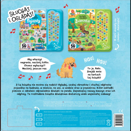 Słuchaj i oglądaj! Książka dźwiękowa dla dzieci. Pojazdy. Ponad 50 dźwięków