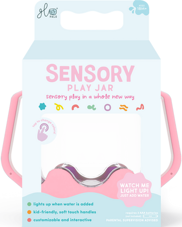 Glo Pals, Słoik sensoryczny do napełnienia wodą, kolor różowy, Bubble Gum