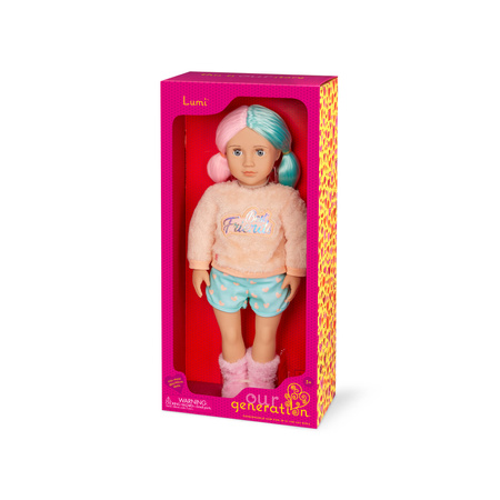 Our generation Lalka LUMI 46cm – DWUKOLOROWE proste WŁOSY