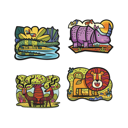 Djeco Welurowe kolorowanki ZWIERZĄTKA SAWANNY