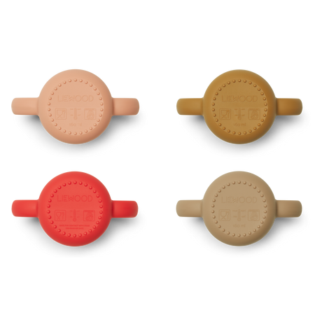 Liewood silikonowy kubek zestaw Gene 4-pack Apple red/tuscany rose