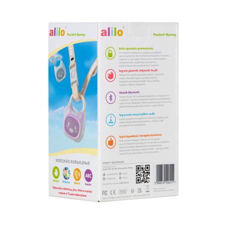 Alilo Pocket Bunny K1 Odtwarzacz MP3 fioletowy