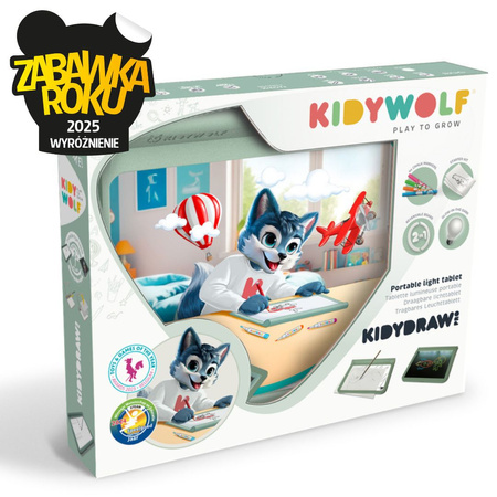 Podświetlany tablet do nauki pisania i rysowania Kidywolf