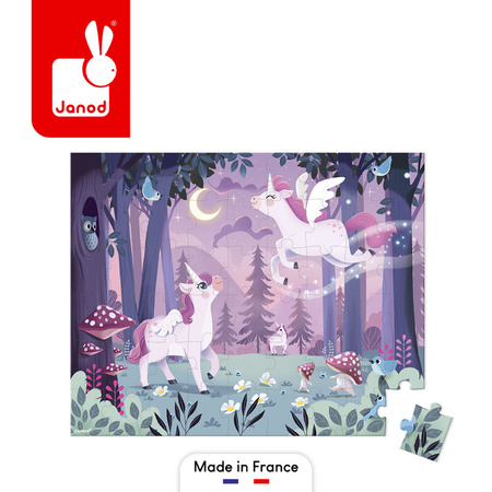 Janod Puzzle w walizce Jednorożce 54 elementy 5+