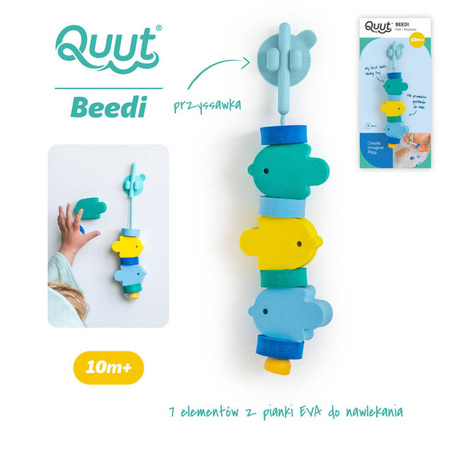 Quut Klocki piankowe do kąpieli Beedi Fish – zestaw sensoryczny do nawlekania rybki 10m+