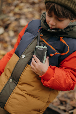 Zestaw krótkofalówki Kidywolf - walkie talkie zielono-pomarańczowe