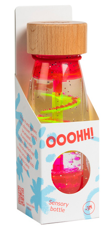 Petit Boum – Butelka sensoryczna dwufazowa MOVE SPIRALA, różowa