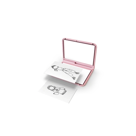 Podświetlany tablet rysunkowy +5 Kidydraw Pro Kidywolf różowy - Kreatywny zestaw do projektowania mody