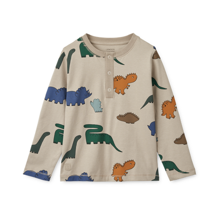 Liewood – Piżama dziecięca chłopięca w dinozaury, bawełna organiczna, długa, jesienna - 122 – wyprzedaż