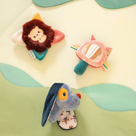 Lilliputiens Zestaw multisensoryczny Piesek Jules – 3 zabawki sensoryczne dla niemowląt 0m+