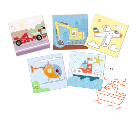 Djeco Szablony do odrysowania POJAZDY