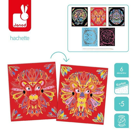 Janod Zestaw kreatywny Do zdrapywania Zwierzęce 7+