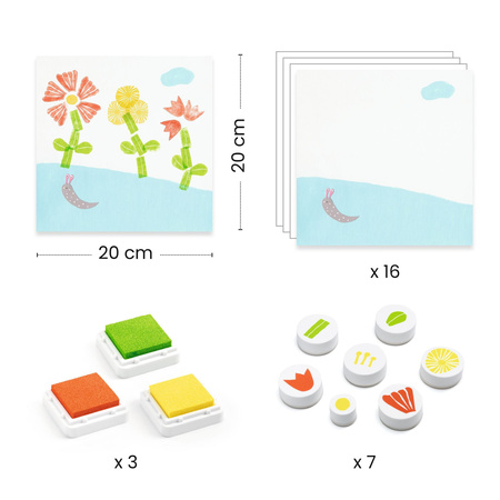 Djeco Zestaw art. malowanie stempelkami KWIATY