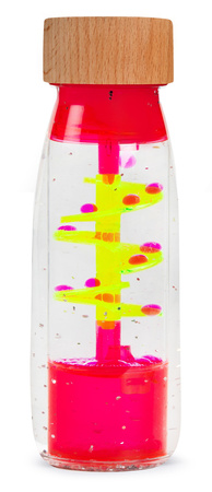 Petit Boum – Butelka sensoryczna dwufazowa MOVE SPIRALA, różowa