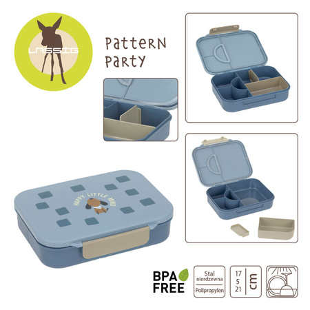 Lassig Lunchbox, śniadaniówka z przegródkami Pattern Party Blue/green