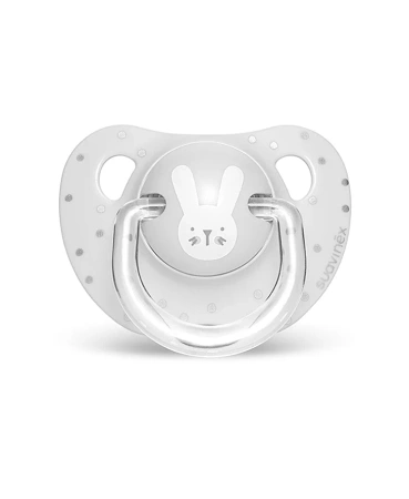 Smoczek anatomiczny silikonowy Premium 0-6m Królik szary