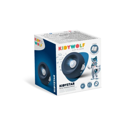 Kidywolf Projektor Ścienny Galaxy Kidystar – projektor 360°, muzyka, Bluetooth, 6 dysków, timer