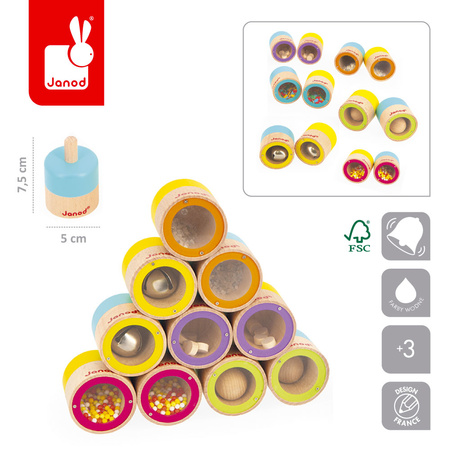 Janod – Gra Memory Dźwiękowe dla Dzieci 3+ | Sensoryczna Gra Pamięciowa