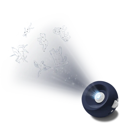 Kidywolf Projektor Ścienny Galaxy Kidystar – projektor 360°, muzyka, Bluetooth, 6 dysków, timer