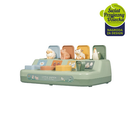 Little Dutch Pop-up Little Farm – interaktywna zabawka edukacyjna dla niemowląt 8m+