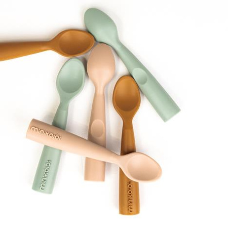 MINIKOIOI Łyżeczka silikonowa do nauki samodzielnego jedzenia RIVER GREEN