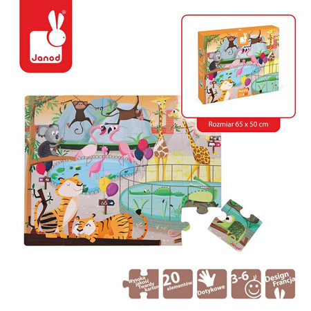 Puzzle sensoryczne 20 elementów Wycieczka do zoo