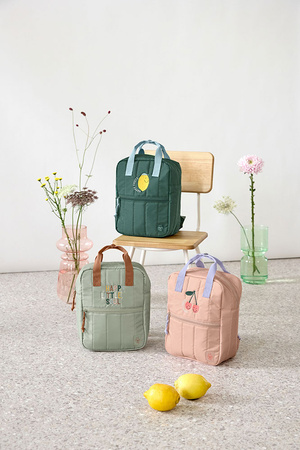 Lassig Plecak mini kwadratowy Little Gang Lemon dark green