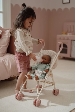 Little Dutch Wózek składany dla lalek Beż Soft Flowers