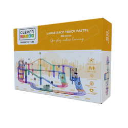 Cleverclixx Klocki magnetyczne Race Pastel 80 el.