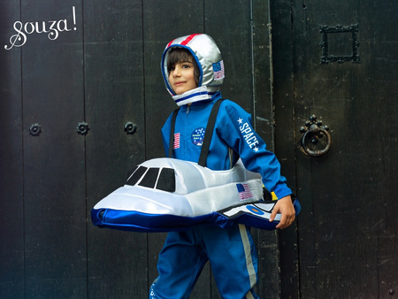 Souza! Miękki hełm astronauty – srebrny z zapięciem na rzep, dodatek do kostiumu Andre i rakiety Ride-on