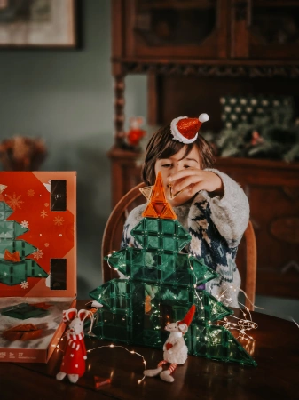 Cleverclixx – Kalendarz adwentowy 37 elementów - Magnetyczne klocki edukacyjne