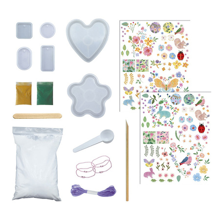 Janod Zestaw kreatywny Formy i odlewy 16 ozdób Ogród kwiatowy 7+