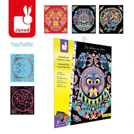 Janod Zestaw kreatywny Do zdrapywania Zwierzęce 7+