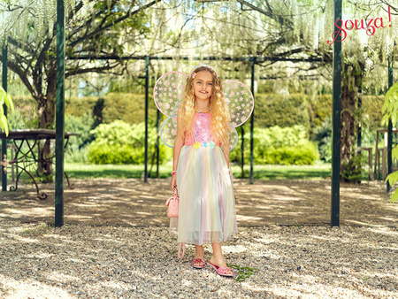 Souza! Kostium Wróżka Flora – sukienka i skrzydła motyla dla dziewczynki