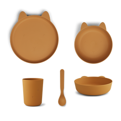 Liewood zestaw obiadowy dla dzieci, rozszerzanie diety, królik mustard