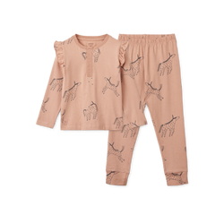 Liewood – Piżama dziecięca dziewczęca z falbankami, bawełna organiczna, długa, jesienna - rozmiar 104 – wyprzedaż