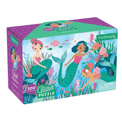Mudpuppy Puzzle z brokatem Syrenki 100 elementów 