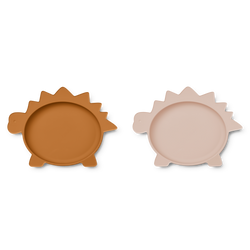 Liewood silikonowy talerz dla dzieci, Olivia 2-pack Dino rose/mustard