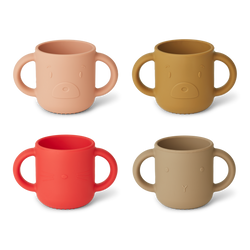 Liewood silikonowy kubek zestaw Gene 4-pack Apple red/tuscany rose