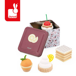 Janod Zestaw drewnianych ciastek w metalowej puszce Twist 3+