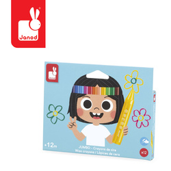 Janod Kredki woskowe 12 kolorów  dla dzieci 12m+