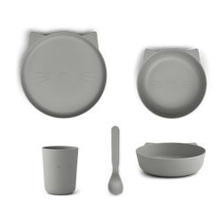 Liewood zestaw obiadowy dla dzieci, rozszerzanie diety, kot dove blue