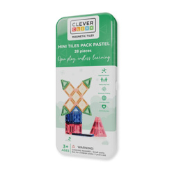 Cleverclixx - Klocki magnetyczne Mini Tiles Pack Pastel - 28 el.