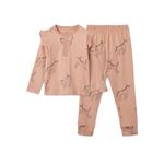 Liewood – Piżama dziecięca dziewczęca z falbankami, bawełna organiczna, długa, jesienna - rozmiar 98 – wyprzedaż