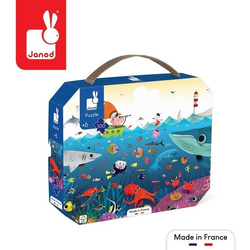 Janod Puzzle w walizce Podwodny świat 100 elementów – układanka dla dzieci 6+