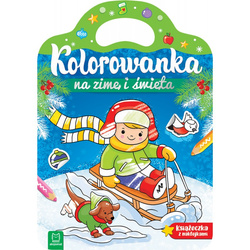 Kolorowanka na zimę i święta 3+, 4+, 5+ – książeczka z naklejkami
