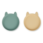 Liewood silikonowy talerz dla dzieci Olivia 2-pack Królik peppermint/yell