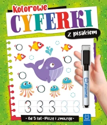 Kolorowe cyferki z pisakiem. Piszę i zmazuję (od 5 lat)