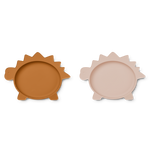 Liewood silikonowy talerz dla dzieci, Olivia 2-pack Dino rose/mustard